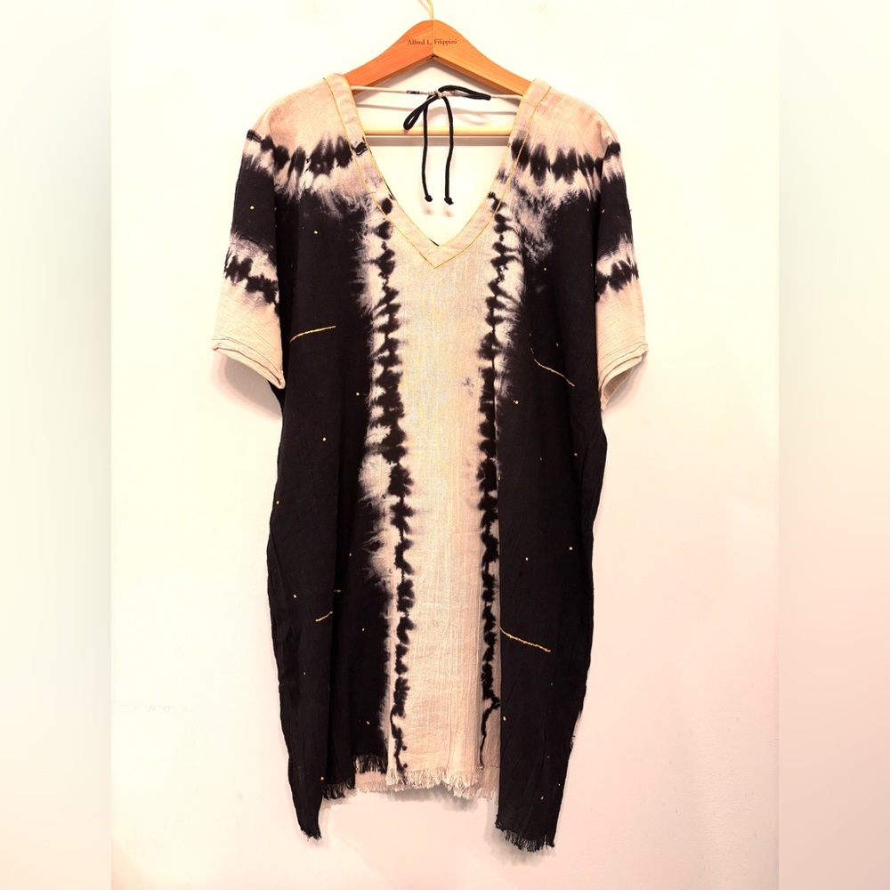 Natural Life Sayulita Kaftan Dress Bohemian Tie Dye Heart Beach Cotton One Size - Picture 5 of 13